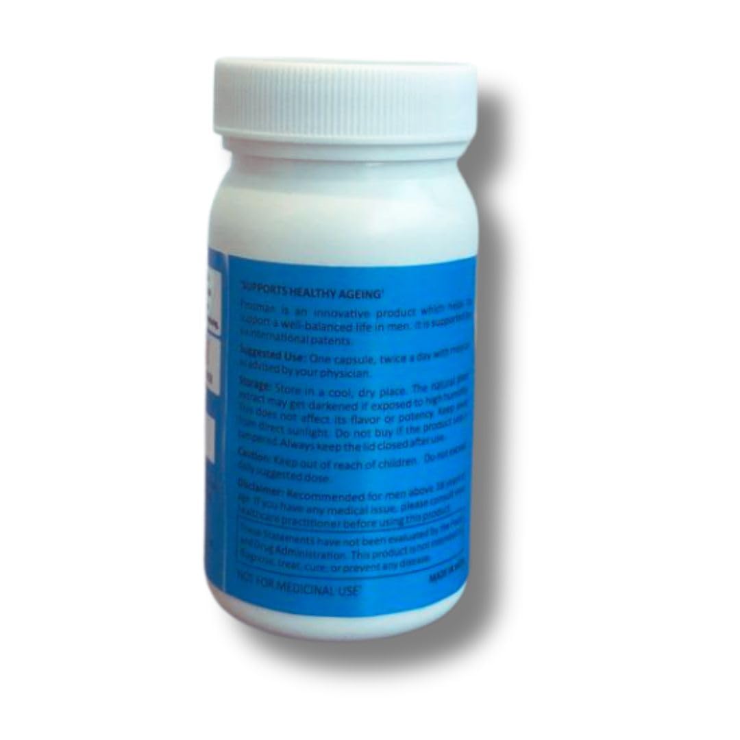 Prosman Supplement - Supports Healthy ageing & Improves Urinary Function | Patented Ingredient | Prunus domestica/pygeum (1Pack- 60 Capsules) PROSMAN buy supplements Au