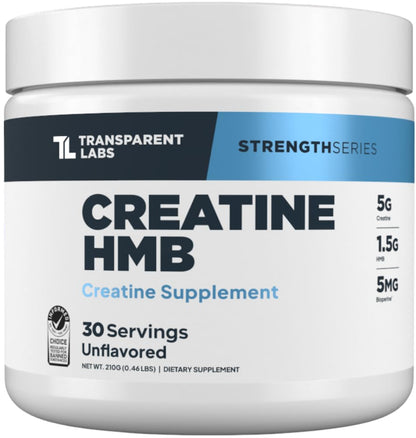 Transparent Labs Creatine HMB - Creatine Monohydrate Powder with HMB for Muscle Growth, Increased Strength, Enhanced Energy Output, and Improved Athletic Performance - 30 Servings, Unflavored Transparent Labs buy supplements Au