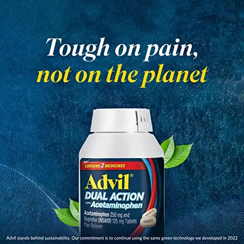 Advil Dual Action With Acetaminophen And Ibuprofen (2 Dose Equivalent) For 8 Hour Pain Relief, Coated 144 Ct Caplets And 2 Ct. Sample Of Advil PM AdvilBuy Supplements Australia
