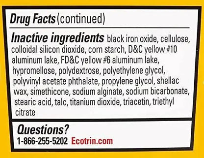 Ecotrin Safety Coated Aspirin Arthritis Pain Reliever Tablets, Regular Strength, NSAID 325 mg, 125 ct (Pack of 2) EcotrinBuy Supplements Australia