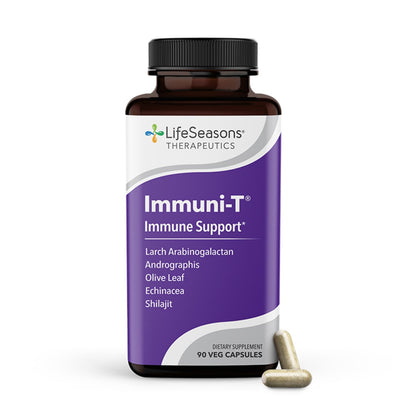 LifeSeasons Immuni-T - Immune Support Supplement - Immunity System Booster - Natural Cold & Flu Relief - Elderberry, Echinacea, Andrographis, Arabinogalactans & Olive Leaf - 90 Capsules LifeSeasons buy supplements Au