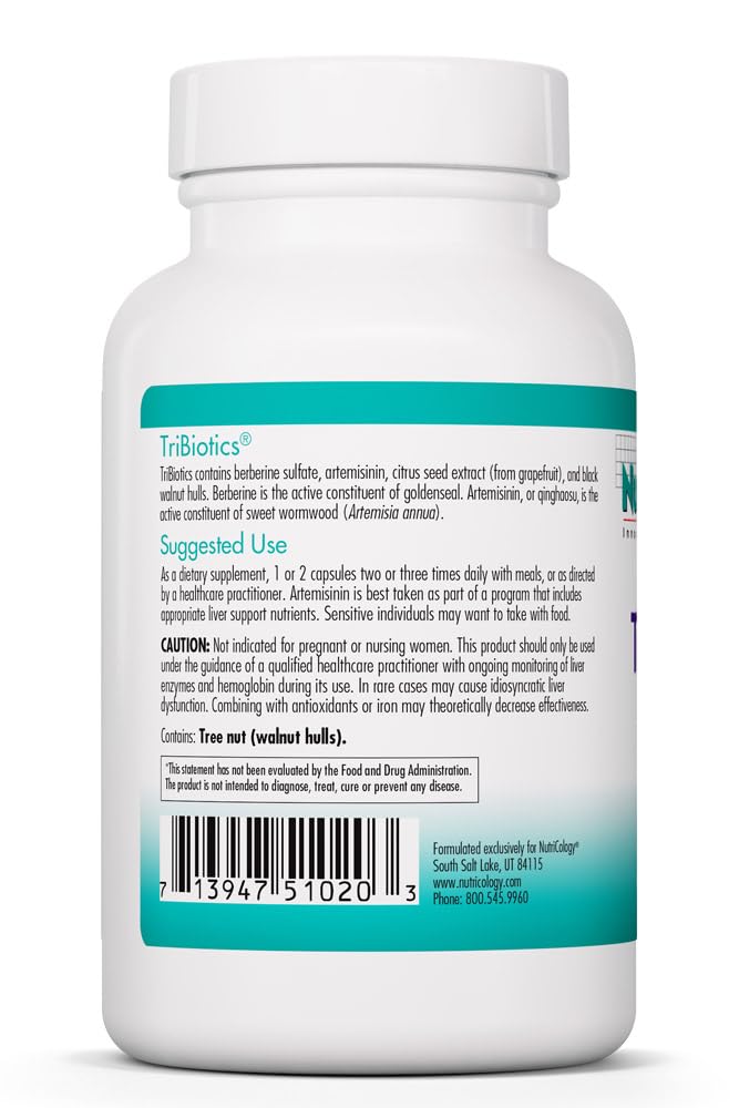 Nutricology TriBiotics - Berberine Artemisinin Botanical Blend - Gastrointestinal Support - Hypoallergenic - 45 Servings - 90 Capsules Allergy Research Group buy supplements Au