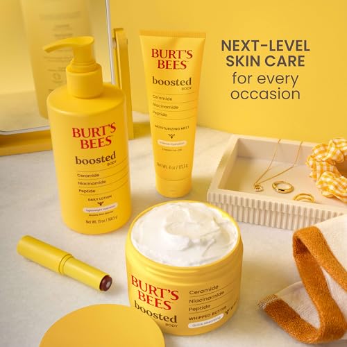 Burt’s Bees Tinted Boosted Balm, Misty Mauve, Hydrating Tinted Lip Balm with Vitamin C, E, and F Core, 24 Hour Lip Moisturizer