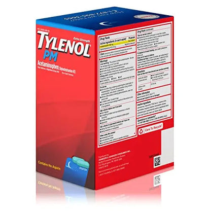 Tylenol PM Extra Strength Nighttime Pain Reliever Sleep Aid Caplets with Acetaminophen & Diphenhydramine HCl, Relief for Nighttime Aches & Pains, Travel Size, 50 Packs of 2 Caplets TylenolBuy Supplements Australia