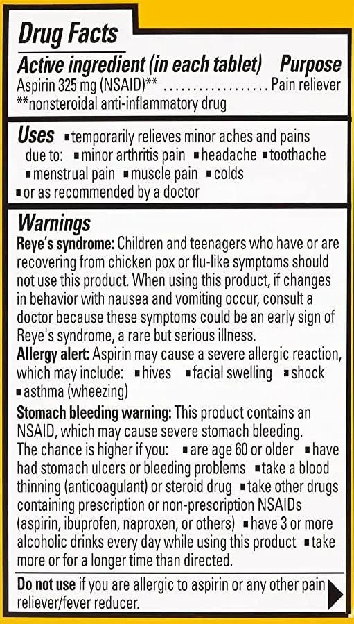 Ecotrin Safety Coated Aspirin Arthritis Pain Reliever Tablets, Regular Strength, NSAID 325 mg, 125 ct (Pack of 2) EcotrinBuy Supplements Australia
