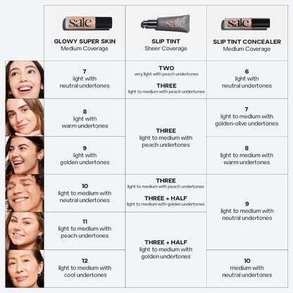 Saie Slip Tint Radiant Cream Concealer & All-Over Face Makeup - Concealer for Dark Circles, Redness & Blemishes - Lightweight Makeup Made with Hydrating Hyaluronic Acid - Shade 6 (0.17 oz) SaieBuy Supplements Australia