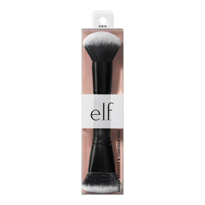 e.l.f. Liquid Bronzer & Contour Duo Brush, Silky Highly Pigmented Formula with Dual-ended Makeup Brush, Synthetic Bristles, 100% Vegan and Cruelty-Free e.l.f.Buy Supplements Australia
