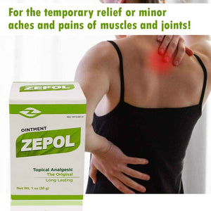 Zepol Original. Topical Ointment for Muscles, Joints, Backache, Sprains, and Strains. 1 oz. Pack of 2