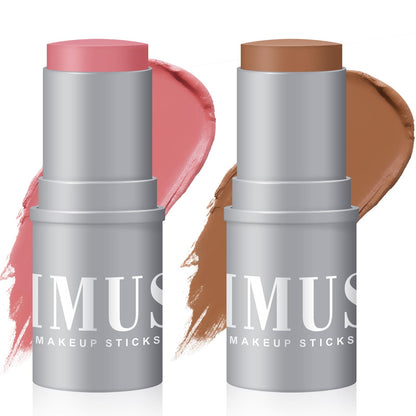 KIMUSE Cream Contour Stick Duo, Cream Blush Stick, Bronzer Shaping Stick, Creamy, Highly Pigmented, Long Lasting, Vegan Face Make Up Sticks KIMUSEBuy Supplements Australia