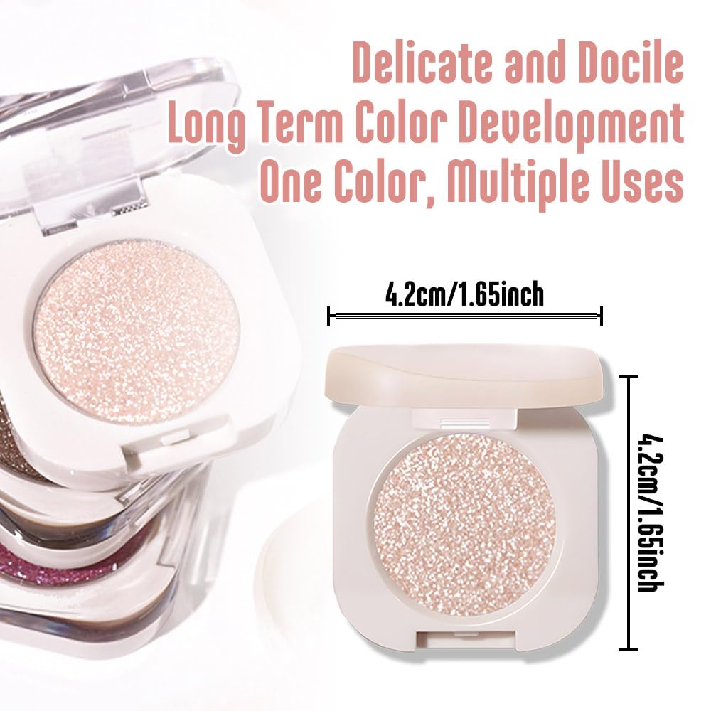 FeiCuiYun Glitter Shimmer Sparkle Eye Shadow Palette Makeup for Older Women, Pearl White Silver Glitter Shimmer Metallic Holographic Iridescent Cream Iridescent Single Monochrome Eyeshadow Makeup, 11 FeiCuiYunBuy Supplements Australia