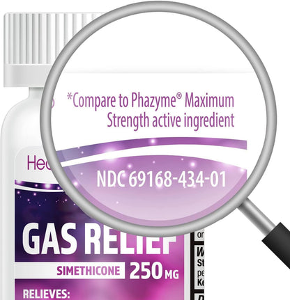 HealthA2Z® Gas Relief Simethicone 250mg, Fast Gas & Bloating Relief, Relieve Symptoms Naturally, 100 Softgels (Pack of 1) HealthA2Z buy supplements Au
