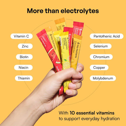 KEY NUTRIENTS Electrolytes Powder Bundle, Variety Pack 10 Count Packets + Classic Lemonade 20 Count Packets, Sugar Free Hydration Travel Drink Mix with Vitamins & Minerals, No Calories
