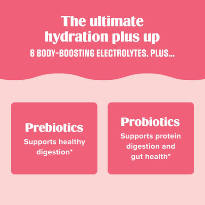 Ultima Replenisher Gut Health Supplement, Raspberry Lemonade, 14 Stickpacks | Daily Zero Sugar Electrolyte Powder Hydration Packets with 6 Key Electrolytes, Prebiotics & Probiotics for Gut Health Support