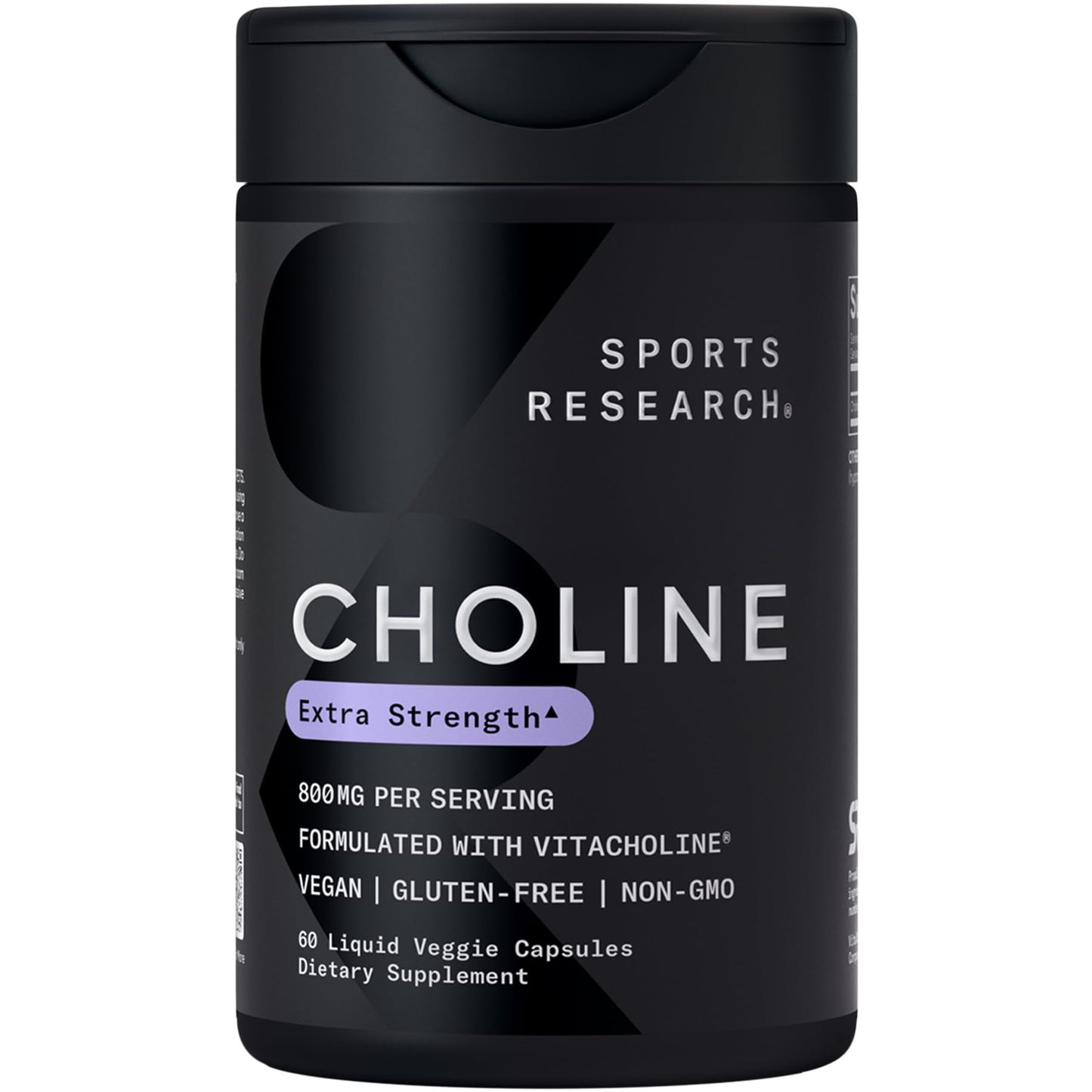 Sports Research ® Extra Strength Choline 800 mg - Essential Nutrient Featuring VitaCholine ® for Focus Support - Vegan Certified • Non-GMO • Gluten Free - 60 Liquid Capsules Sports Research buy supplements Au