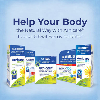Boiron Arnicare Gel and Arnica 30c Value Pack for Pain Relief, Muscle Soreness, and Swelling from Bruising or Injury - 2.6 oz + 80 Pellet Tube BoironBuy Supplements Australia