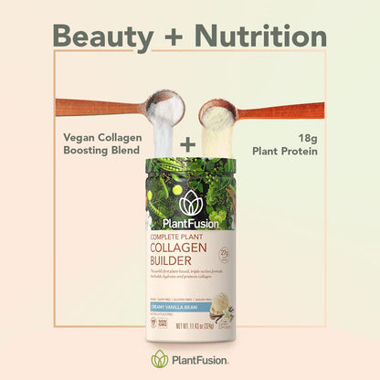PlantFusion Vegan Collagen Powder - Plant Based Collagen Protein Powder For Muscle & Joints, Hair, Skin & Nails - Keto, Gluten Free, Soy Free, Non-Dairy, No Sugar, Non-GMO - Unflavored 10.58 oz PlantFusion buy supplements Au