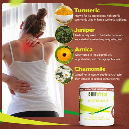 HillVital Herbal Joint Care Balm – Soothing Arnica & Turmeric Blend for Muscles & Joints – Lightweight Herbal Cooling Gel with Mint & Rosemary – Fast-Absorbing Natural Topical Cream Hill Vital Natural SolutionsBuy Supplements Australia