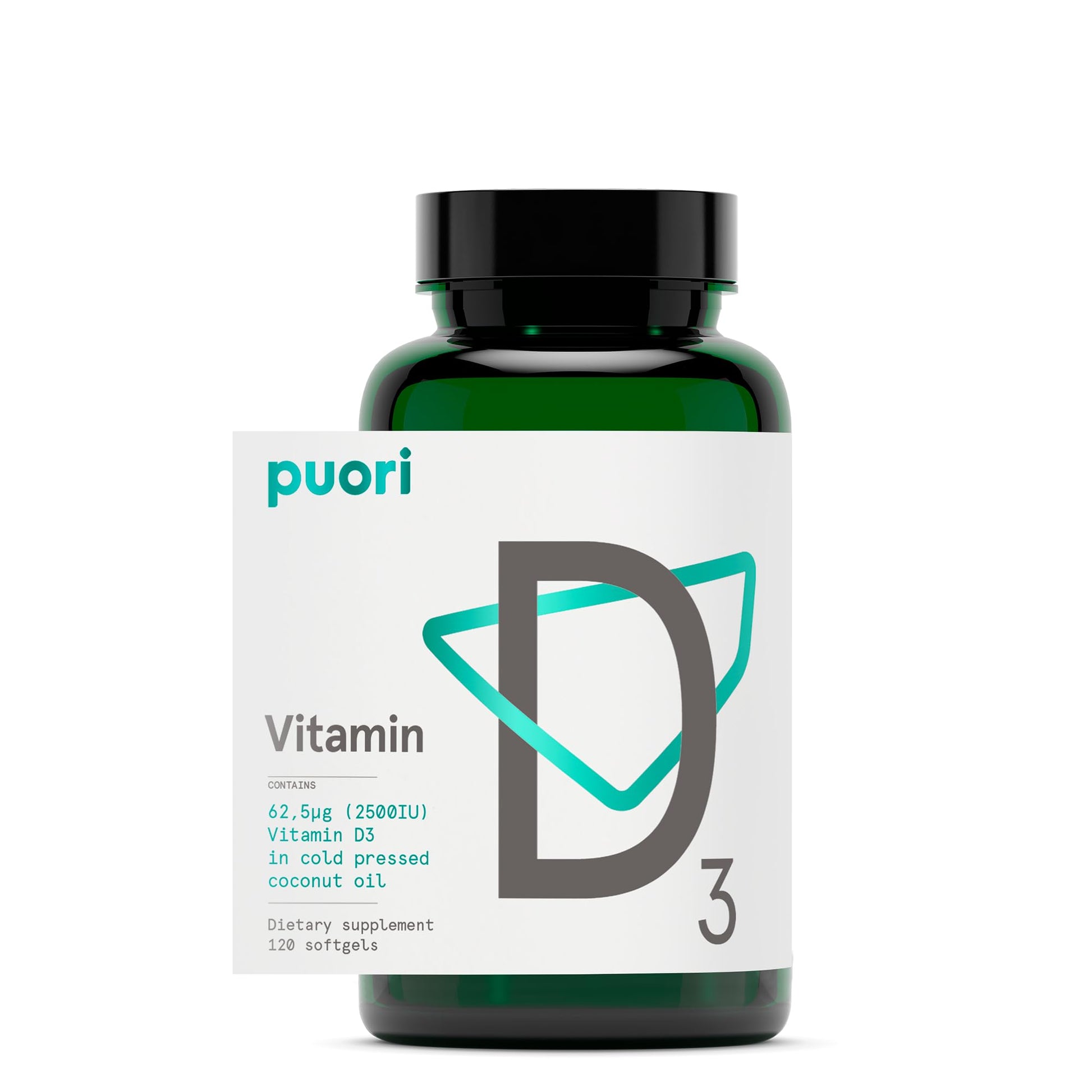 Puori Vitamin D3 Softgels, 2500 IU (62.5 mcg) - Fast Absorbing Vitamin D3 Supplements for Immune System Support, Bone Health & Density and Healthy Muscle Functions - Non-GMO & Gluten-Free - 120 Count Puori buy supplements Au