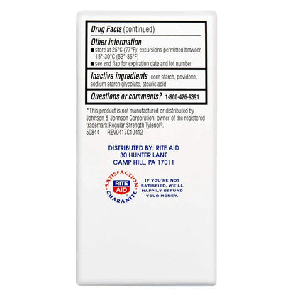 Rite Aid Regular Strength Pain Relief Acetaminophen, 325mg - 100 Tablets | Pain Reliever and Fever Reducer | Joint Pain Relief | Muscle Pain Relief | Arthritis Pain Relief | Back Pain Relief Products Rite AidBuy Supplements Australia