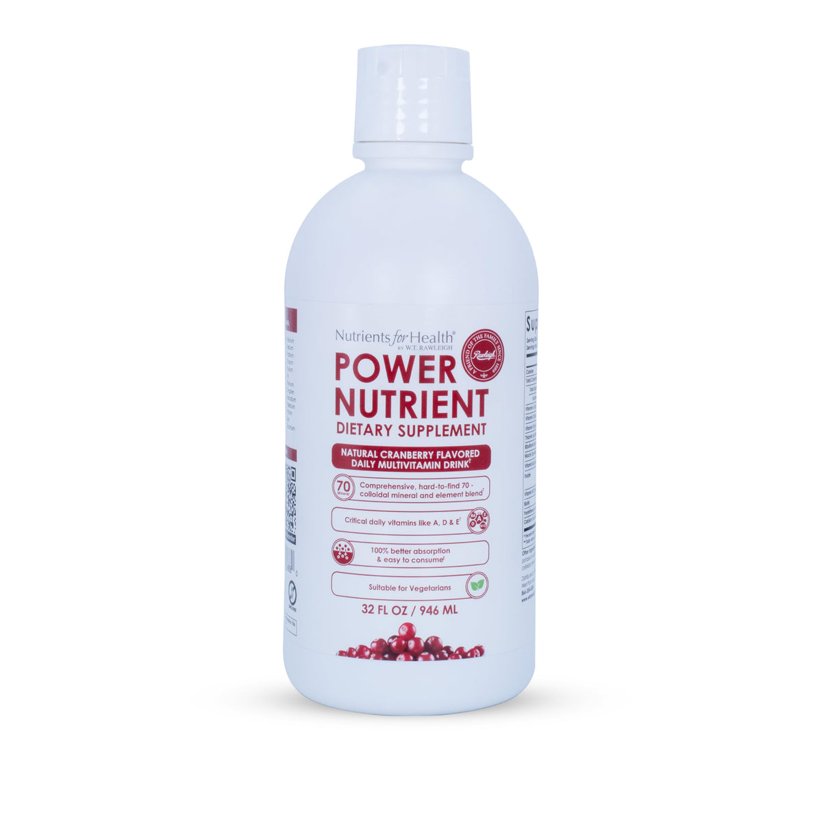 Rawleigh Power Nutrient: 32 fl oz for 1 Month - Cranberry Flavor, Daily Multivitamin Liquid Supplement for Men, Women with VIT. A - zinc & 70 Colloidal Trace Minerals, Vegetarian-Friendly, GMO Free RawleighBuy Supplements Australia