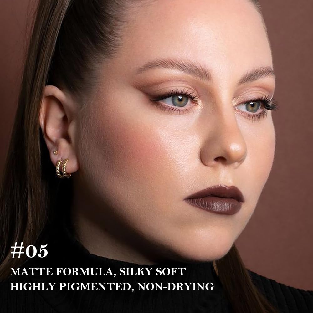 BINGBRUSH 2-in-1 Gradient Dark Brown Lip Liner & Lipstick Combo,Matte Longwear Waterproof Lip Pencil with Cone Tip,Smudge Proof Crayon for Flawless Ombre Contour,Women's Long Lasting Makeup Set BINGBRUSHBuy Supplements Australia