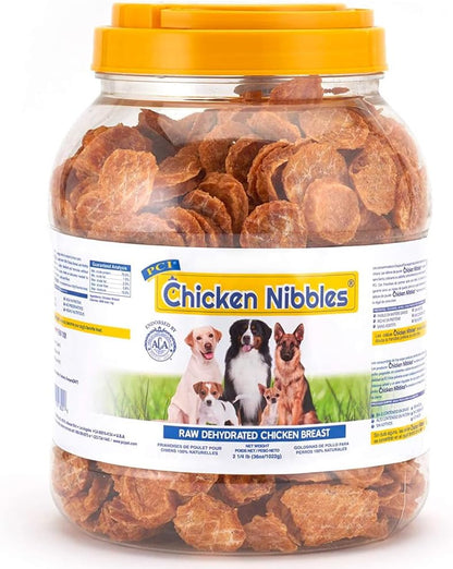 Pet Center Inc. (PCI) Chicken Nibble Dog Treats, 2.25lb. – 100% Real Raw Dehydrated Chicken Breast Bites for Small, Medium & Large Dogs