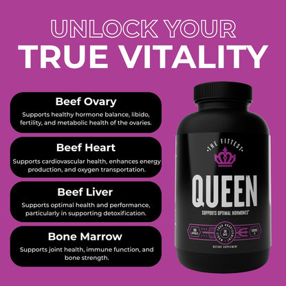The Fittest Queen Organ Supplement, Hormone & Energy Support, 180 Capsules The Fittest EverBuy Supplements Australia