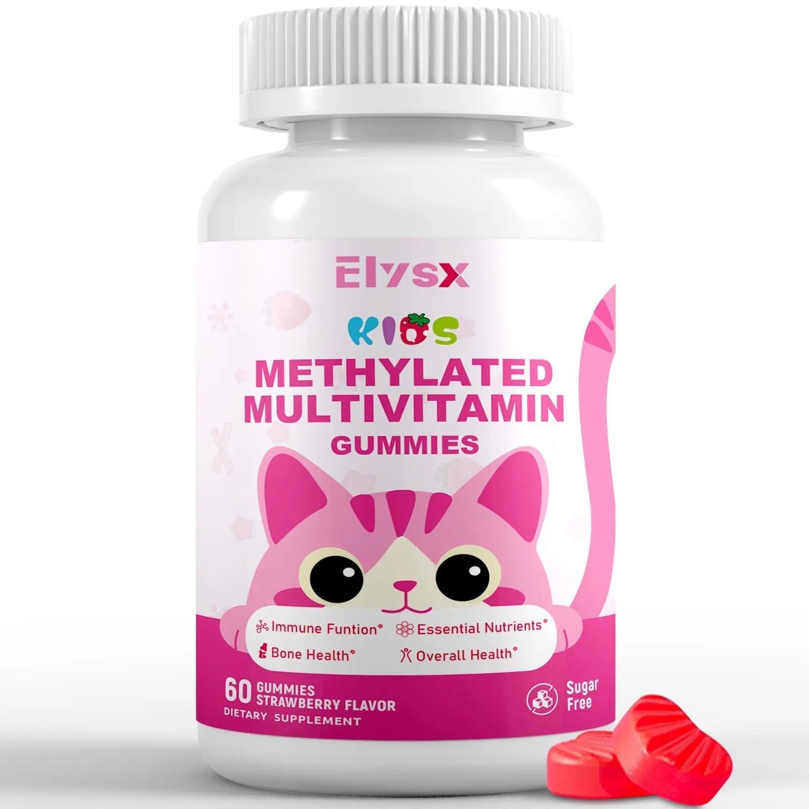 Elysx Kids Methylated Multivitamin Chewable Gummies, MTHFR Supplement with L Methylfolate, Magnesium, Biotin, Choline Elysx