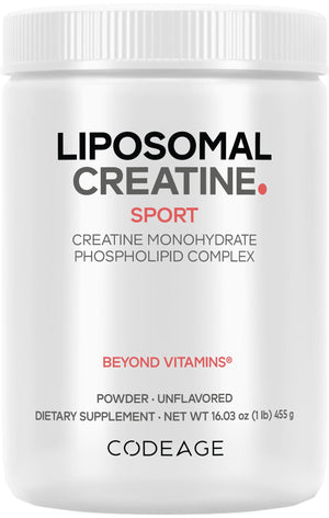 Codeage Liposomal Creatine Powder Supplement - 3-Month Supply - 5000mg Creatine Monohydrate Pre Workout & Post Workouts - Unflavored Creatine, Pure Creatine Powder, Creatinine for Sports - 90 Servings CodeageBuy Supplements Australia
