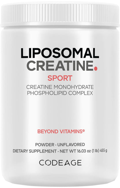 Codeage Liposomal Creatine Powder Supplement - 3-Month Supply - 5000mg Creatine Monohydrate Pre Workout & Post Workouts - Unflavored Creatine, Pure Creatine Powder, Creatinine for Sports - 90 Servings CodeageBuy Supplements Australia