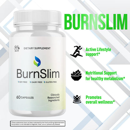 Burn Slim Capsules, Official Burnslim Pills with All Natural Ingredients, Advanced Burn Slim Health and Wellness Vitamin Supplement Supporting Active Lifestyle for Women and Men (60 Capsules) MJOBuy Supplements Australia