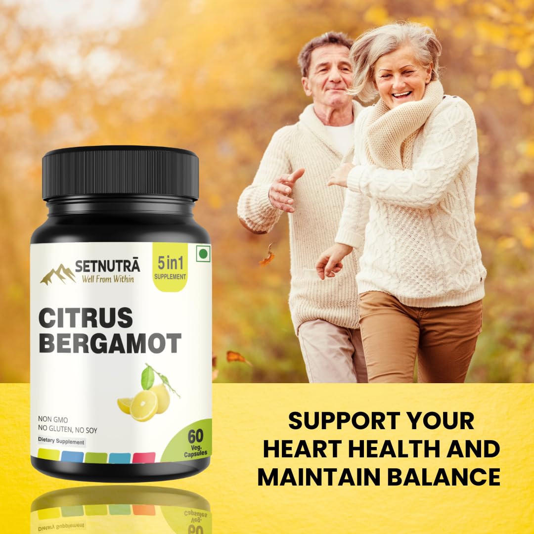 SETNUTRA Well From Within 5 in 1 Citrus Bergamot Supplement with Black Chokeberry Olive Leaf Niacin & Black Pepper | Heart Health Support Antioxidant Boost | Non GMO Gluten Free Capsules (60 Count) SETNUTRA Well From Within buy supplements Au