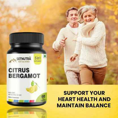 SETNUTRA Well From Within 5 in 1 Citrus Bergamot Supplement with Black Chokeberry Olive Leaf Niacin & Black Pepper | Heart Health Support Antioxidant Boost | Non GMO Gluten Free Capsules (60 Count) SETNUTRA Well From Within buy supplements Au