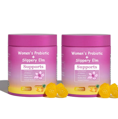 DYALE Her Juicy Feminine Probiotics Gummies for Women | Pineapple Flavor | Supports pH Balance, Gut Health & Immune System | with Slippery Elm, Prebiotics & Lactobacillus Blend | 60 Gummies (2pcs) Dyale buy supplements Au