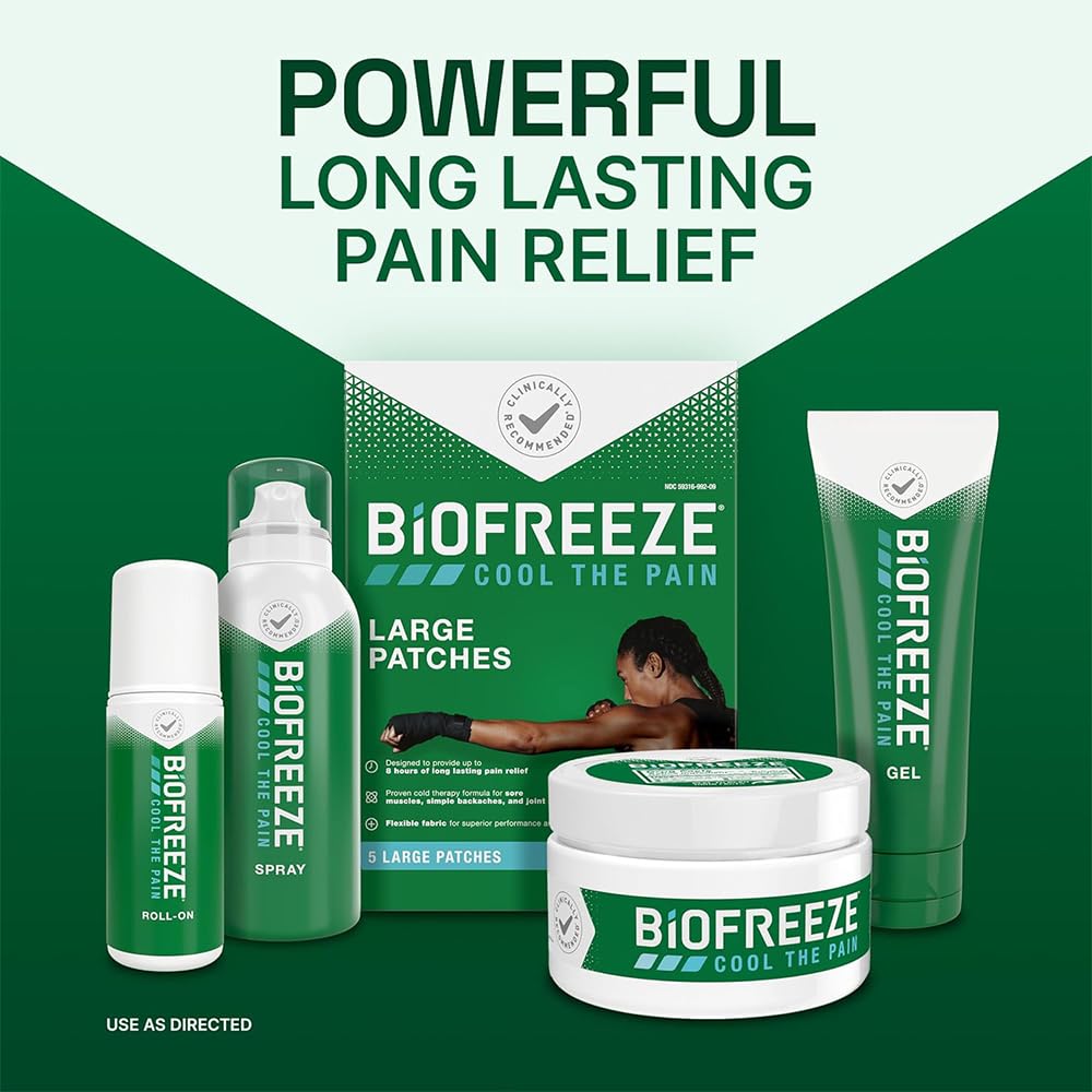 Biofreeze 13451 Roll-On Pain-Relieving Gel, 2.5 FL oz, Green Topical, Arthritis, Strains, Bruises, & Sprains (7.5 Fl Oz (Pack of 3), 3, Count) BiofreezeBuy Supplements Australia