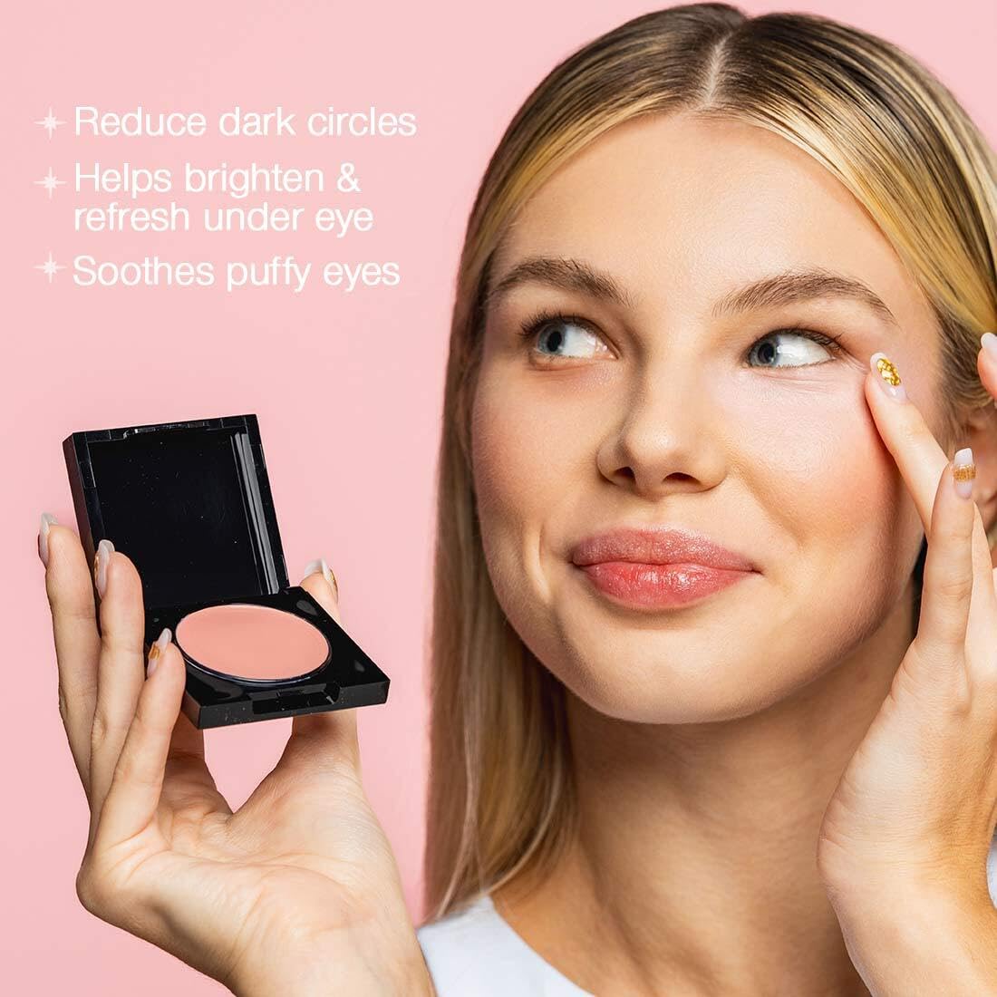 Palladio Under Eye Brightener, Conceal, Brightens, Reduces Appearance of Dark Circles, With Caffeine Peptides & Vitamin E, Tired Skin Color Correcting Brightener & Primer, Light to Medium (Soft Pink) PalladioBuy Supplements Australia