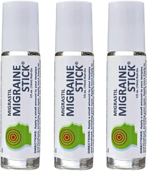 Basic Vigor Migrastil Migraine Stick Rollon - Fast Cooling Comfort for Your Head 3-Pack. Aromatherapy with Peppermint & Other Essential Oils. Metal Roller. Made in USA by Basic Vigor Basic VigorBuy Supplements Australia
