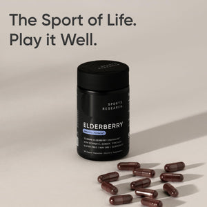 Sports Research® Elderberry Immune Support with Zinc, Ginger, Vitamin C & D3 - Vegan Friendly · Non-GMO · Gluten Free - 60 Veggie Capsules Sports Research buy supplements Au