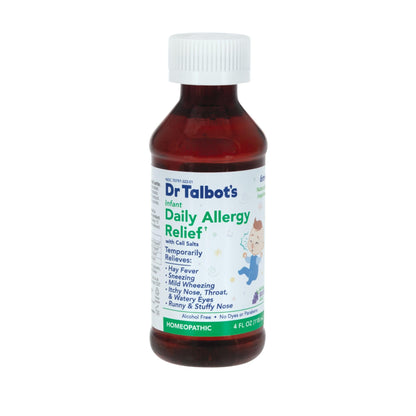 Dr. Talbot's Infant Daily Allergy Relief Liquid Medicine, Naturally Inspired for Babies, Includes Syringe, Grape Juice Flavor, Purple, 4 Fl Oz