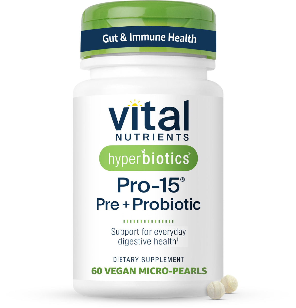 Hyperbiotics Vital Nutrients Pro-15 Prebiotics and Probiotics for Women and Men | 15 Science Backed Strains | Supports Occasional Constipation, Diarrhea, Gas & Bloating | 60 Vegan Time Release Pearls Hyperbiotics buy supplements Au