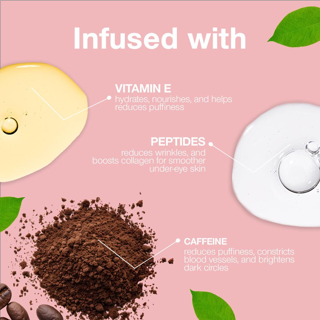 Palladio Under Eye Brightener, Conceal, Brightens, Reduces Appearance of Dark Circles, With Caffeine Peptides & Vitamin E, Tired Skin Color Correcting Brightener & Primer, Light to Medium (Soft Pink) PalladioBuy Supplements Australia