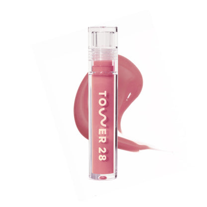 Tower 28 ShineOn Lip Gloss Jelly - Hydrating Tinted Lip Balm + Milky Gloss for Sensitive Lips - Non-Sticky + High-Shine Jelly Formula with Nourishing Oil Blend - Pistachio - Nude Pink (0.13) Tower 28Buy Supplements Australia