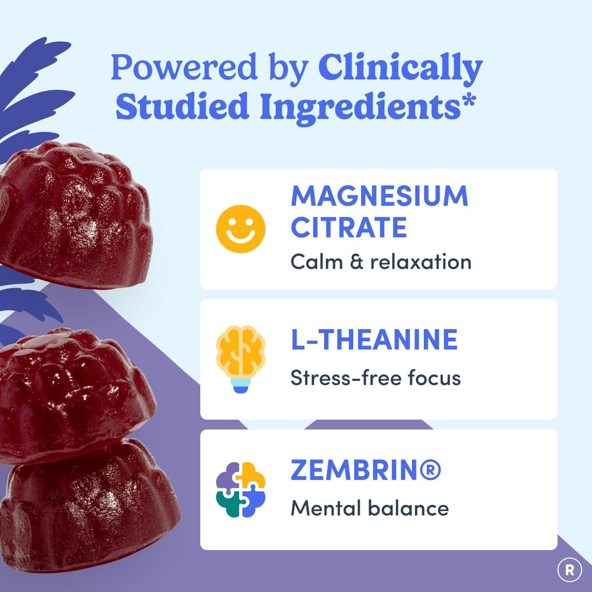 FIRST DAY Calm Magnesium Gummies for Men, L-Theanine, Melatonin-Free, 60ct | Vegan strawberry citrate magnesium for men with L-theanine and Zembrin; melatonin-free nighttime relaxation support.