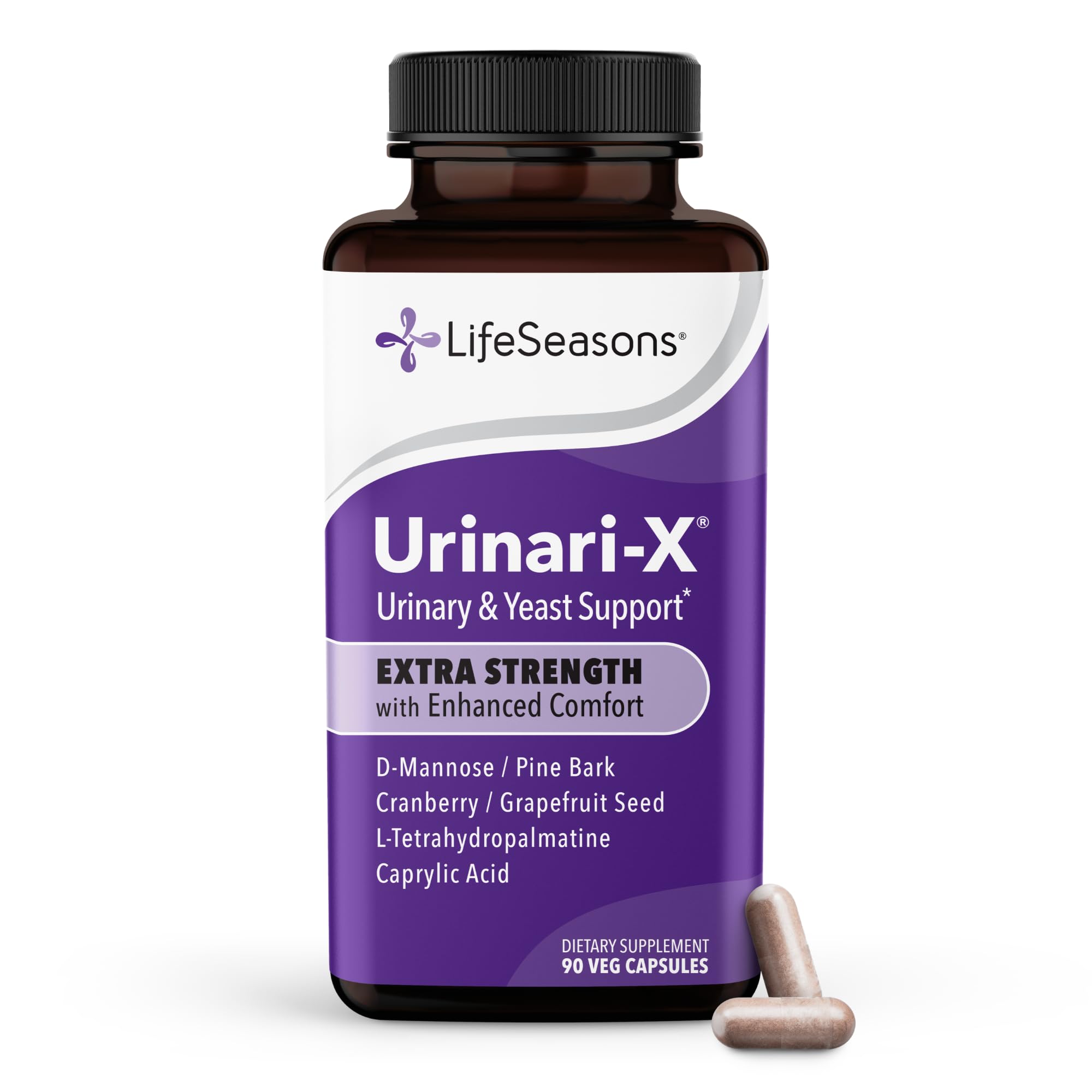 Supplement Product​Urinari-X - Urinary Tract Support - Fast Acting UTI Relief - Vitamin Supplement for Healthy Bladder Function & Immunity - D-Mannose, Cranberry, Caprylic Acid, Uva Ursi & Grapefruit - 90 Capsules - GlowUpCaUSA