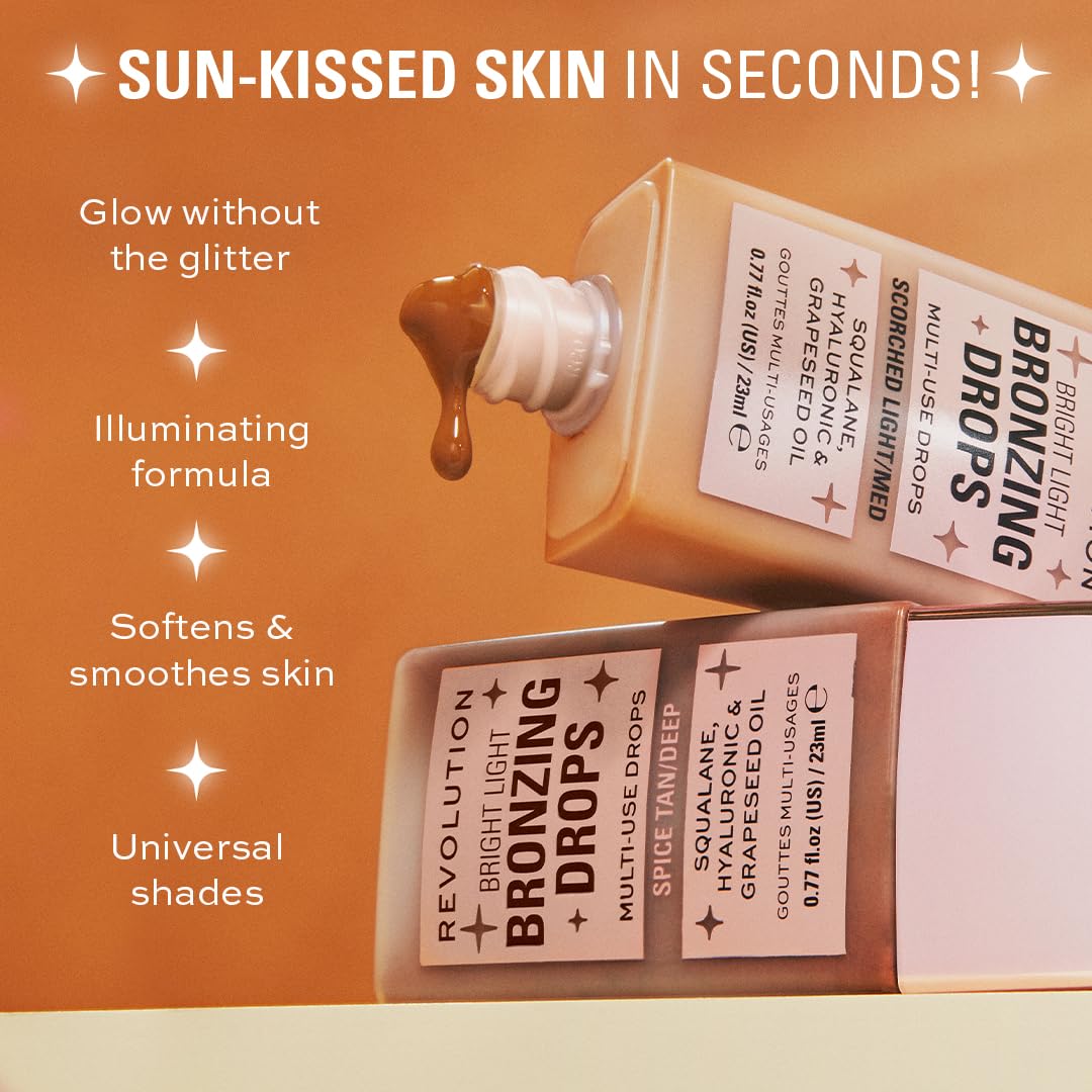 Revolution Beauty London, Bright Light Bronzing Drops, Bronze & Glow for Face & Body, Infused with Hyaluronic Acid, Vegan & Cruelty-Free, Bronze Summer, 0.77 fl oz Revolution Beauty LondonBuy Supplements Australia