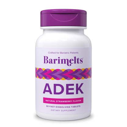 Barimelts ADEK - 60 Fast-Dissolving Tablets (2-Month Supply) - Sugar-Free Bariatric Vitamins for Women Including Vitamin A, Vitamin D, Vitamin E & Vitamin K, Natural Strawberry Flavor BariMelts buy supplements Au