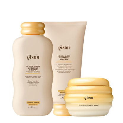 Gisou Honey Gloss Hair Therapy Trio - Mini Shampoo, Hair Mask and Conditioner for smoother, stronger and glossier hair GisouBuy Supplements Australia