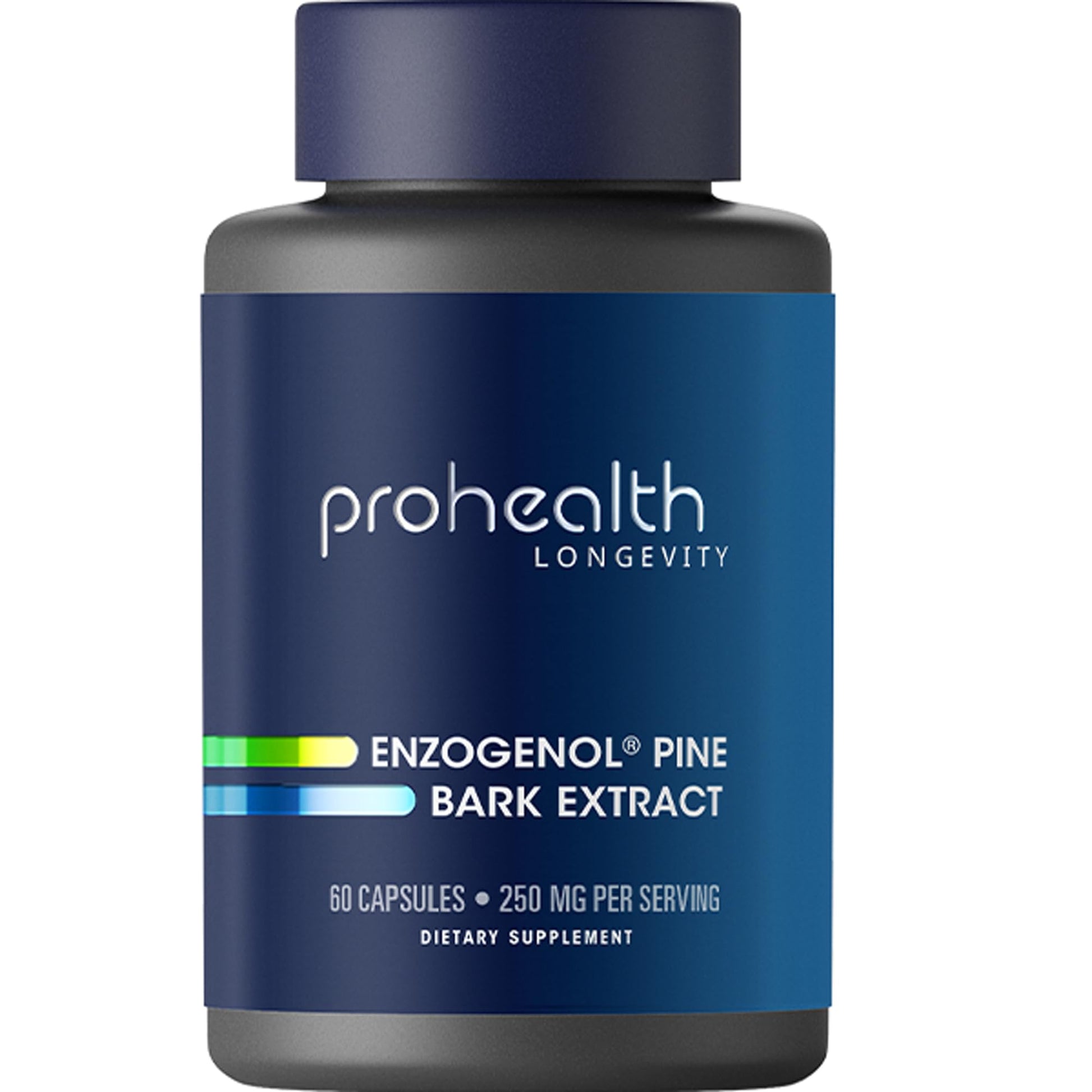 Prohealth Longevity Enzogenol Pine Bark Extract supplement bottle on a white background