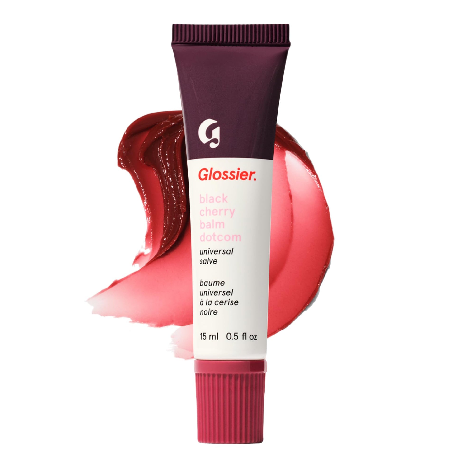 Glossier Balm Dotcom Hydrating Tinted Lip Balm - Universal Salve, Up to 12Hr Moisture for Dry Lips, Cuticles & Skin - Lanolin, Beeswax & Castor Oil - Black Cherry, Burgundy Tint, 15ml GlossierBuy Supplements Australia