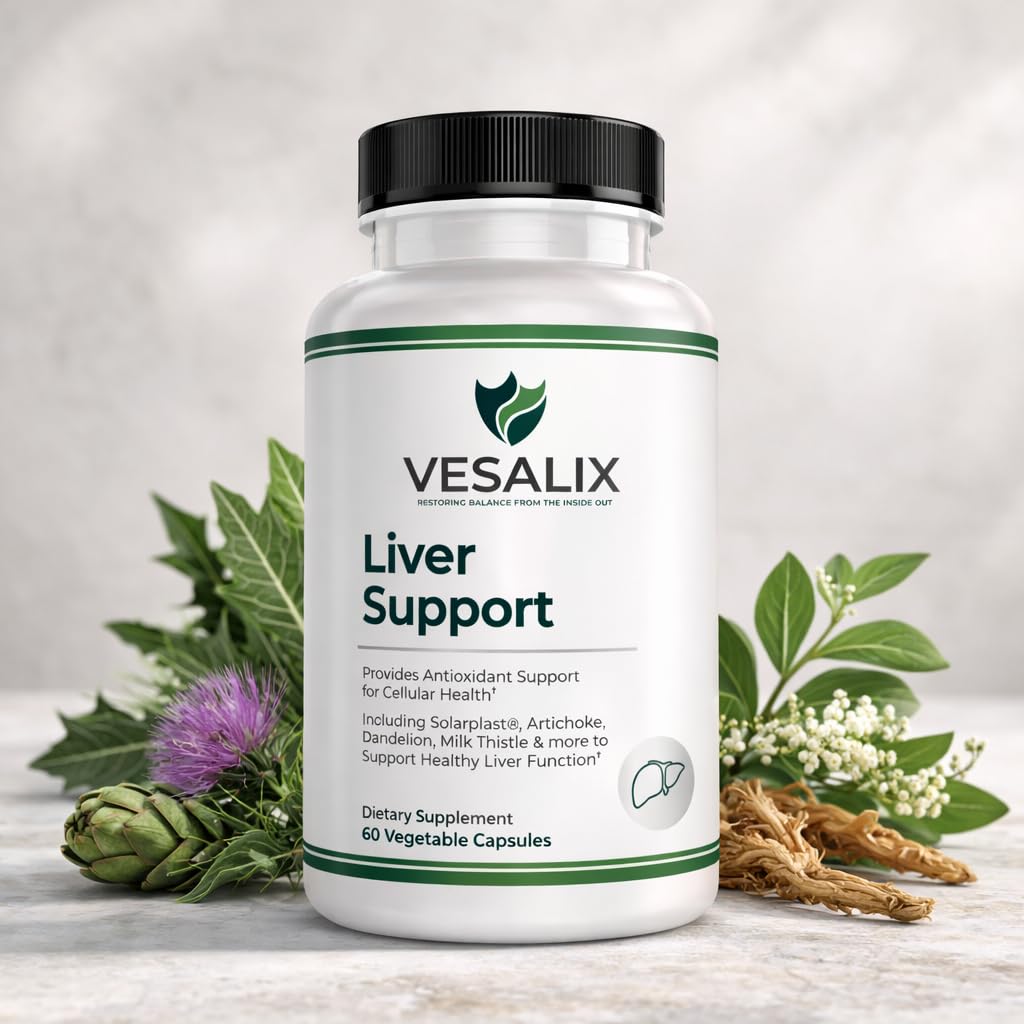 VESALIX Liver Support Supplement for Adults 40+ – Milk Thistle, Artichoke & Dandelion with Digestive Enzymes – Supports Digestion & Cellular Health – 60 Vegetarian Capsules VESALIXBuy Supplements Australia